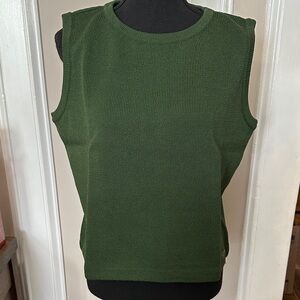 St. John Forest Green Vest with separate Collar